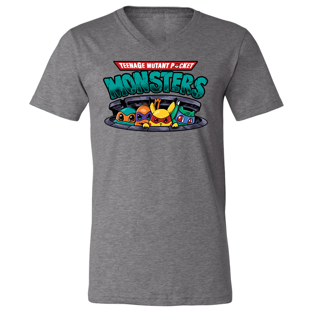 Unisex V-Neck T-Shirt - 1MHX6AXJ - Deep Heather - 13