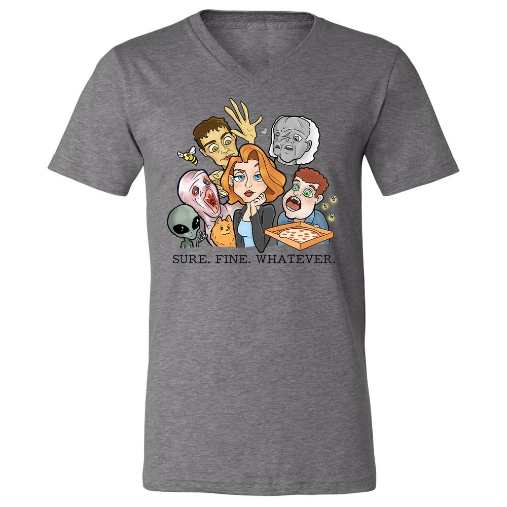 Unisex V-Neck T-Shirt - UX5LTVTW - Deep Heather - 13