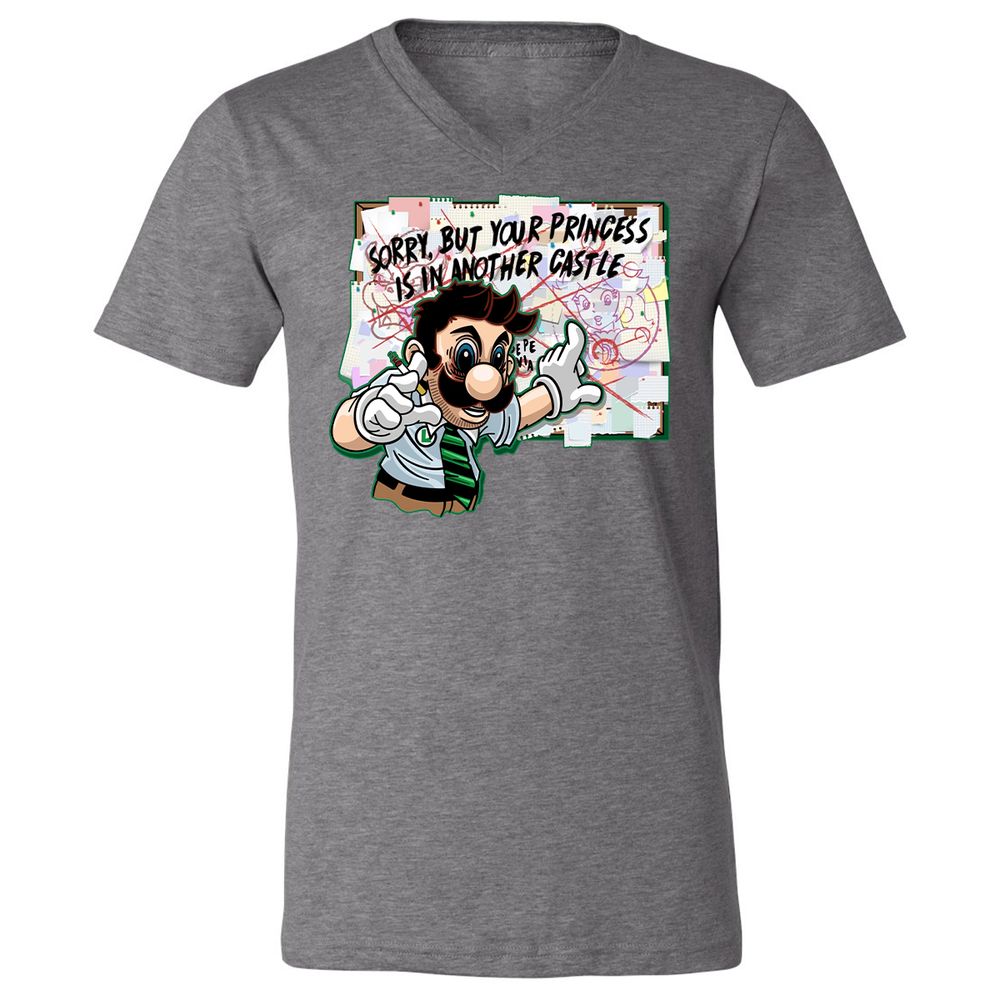 Unisex V-Neck T-Shirt - 34G91UM3 - Deep Heather - 13