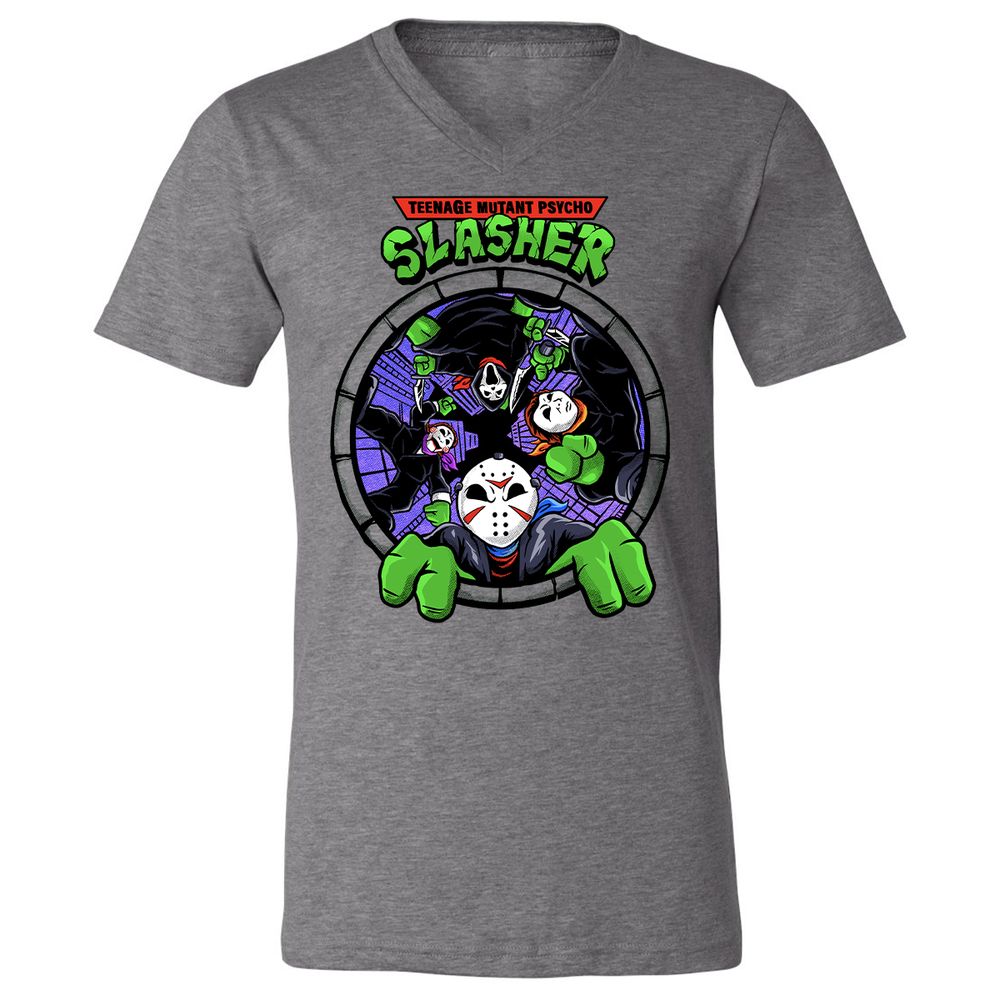 Unisex V-Neck T-Shirt - ZHM3PYRP - Deep Heather - 13