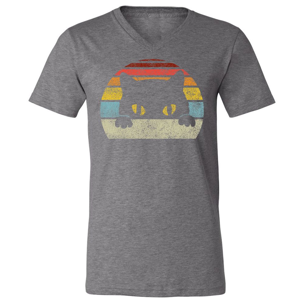 Unisex V-Neck T-Shirt - 8424QMBJ - Deep Heather - 13