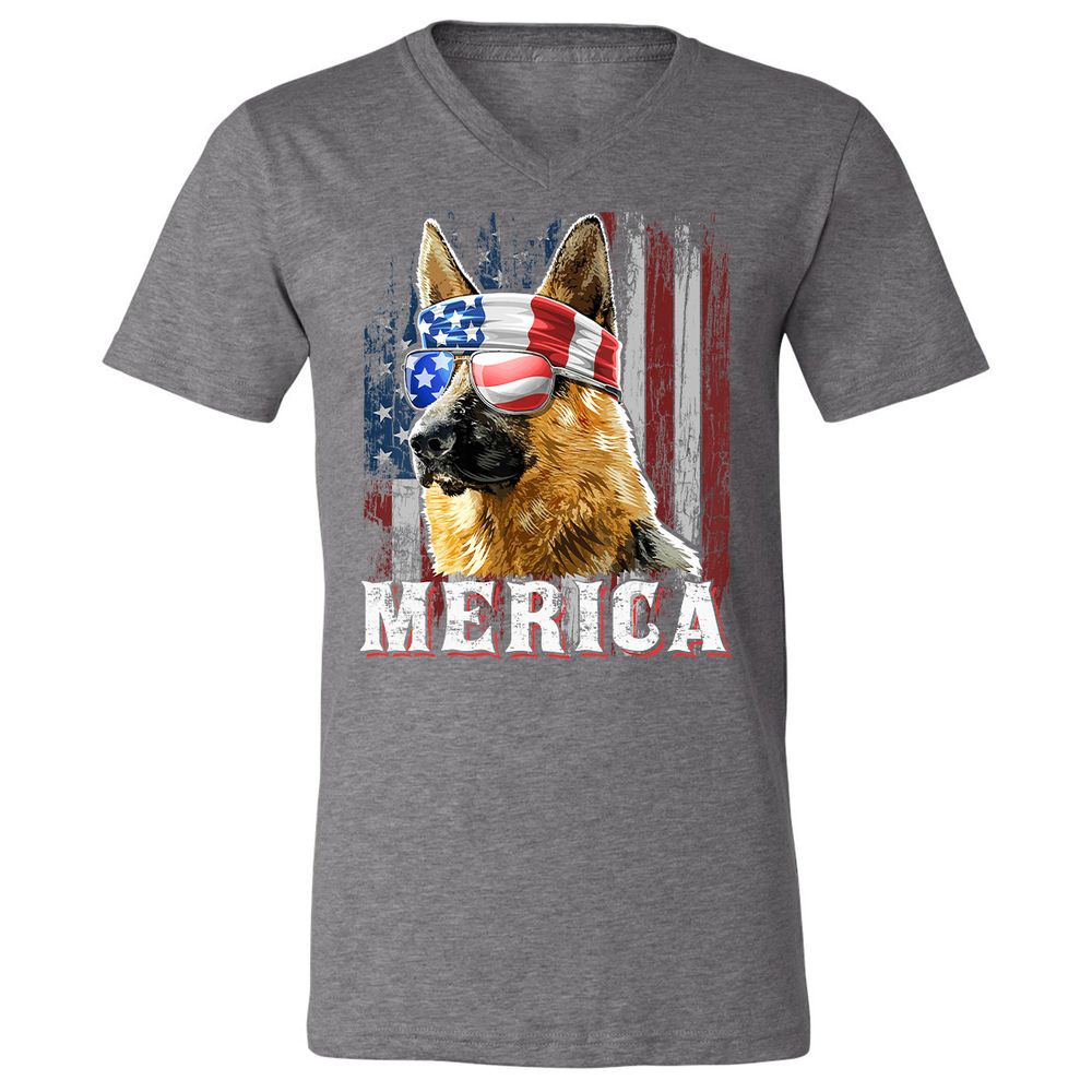 Unisex V-Neck T-Shirt - Q5F2LQ4F - Deep Heather - 13