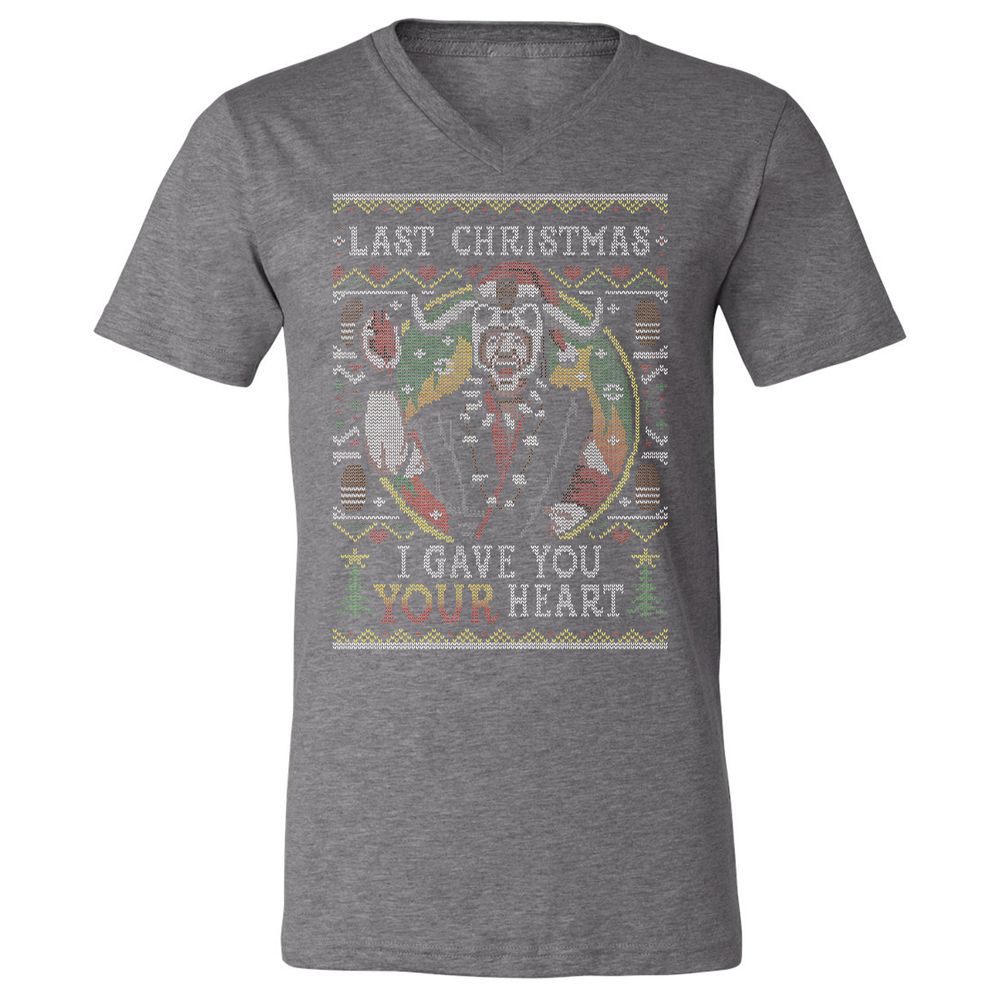 Unisex V-Neck T-Shirt - RPYBKFFG - Deep Heather - 13