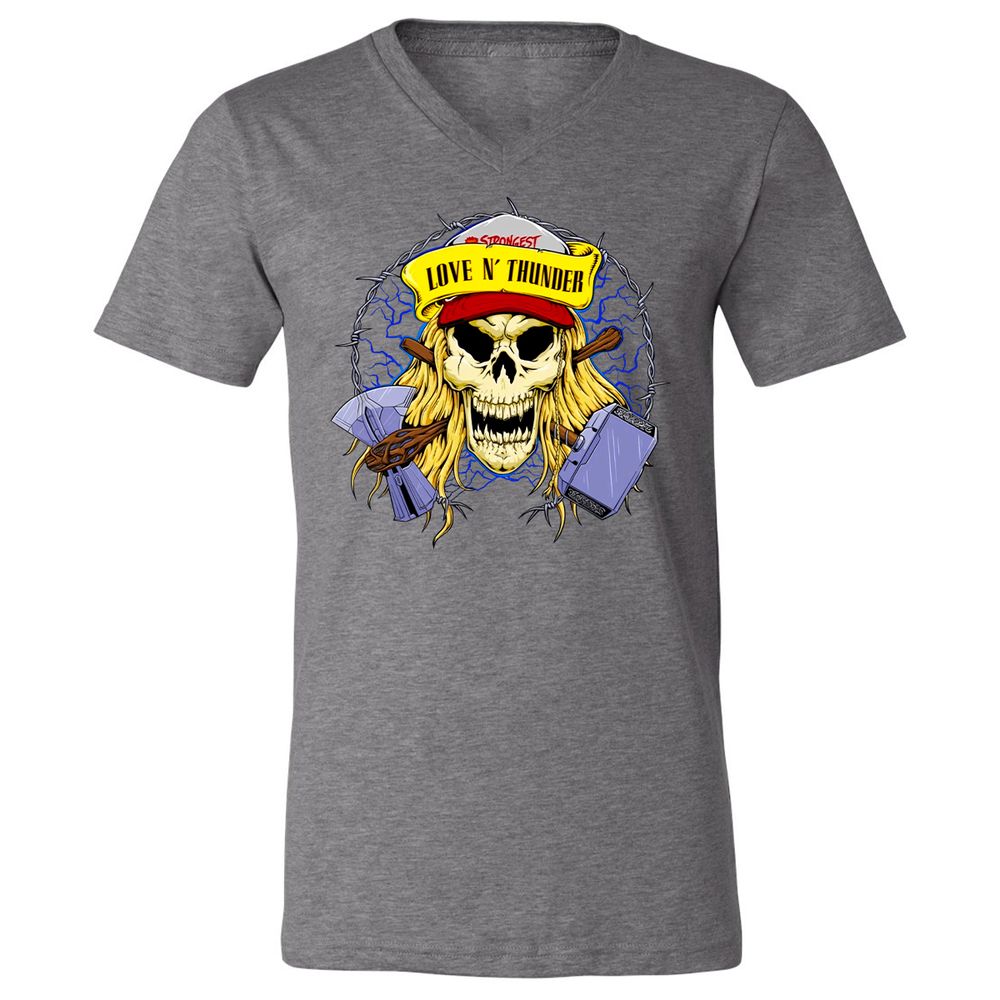 Unisex V-Neck T-Shirt - QT1H9JAL - Deep Heather - 13