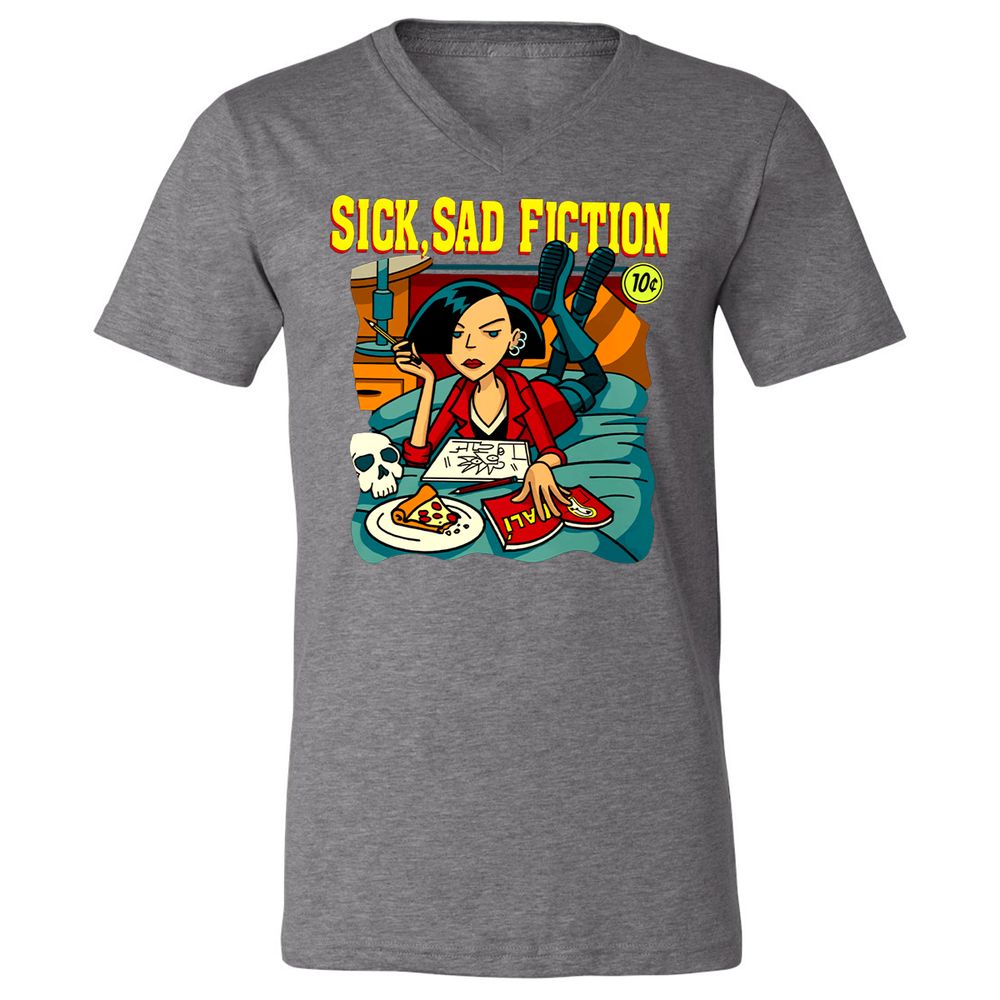 Unisex V-Neck T-Shirt - KGK8A276 - Deep Heather - 13