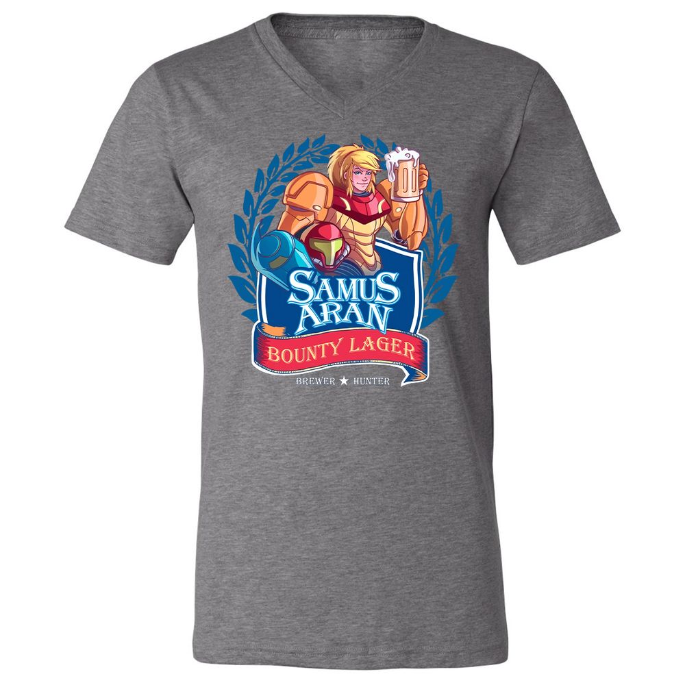 Unisex V-Neck T-Shirt - ZVN2KC5K - Deep Heather - 13