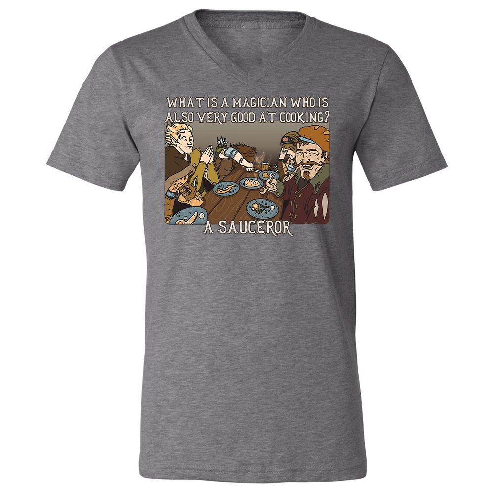 Unisex V-Neck T-Shirt - 2A3R7WQ6 - Deep Heather - 13