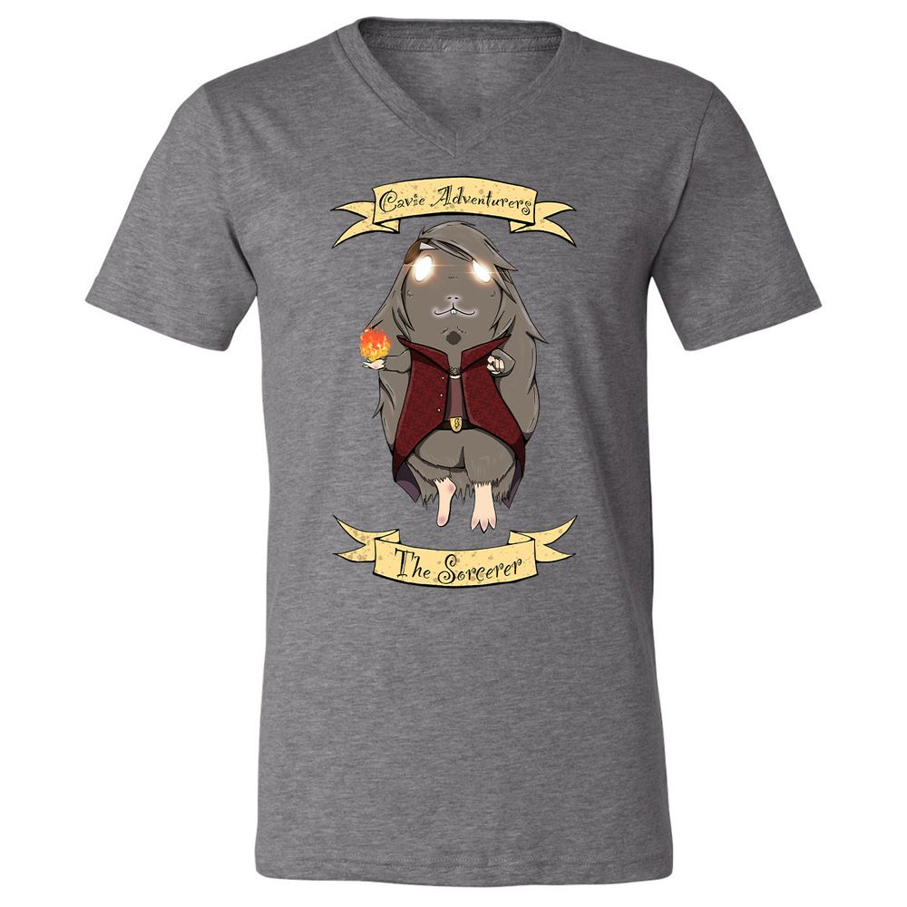 Unisex V-Neck T-Shirt - N9XC2CQV - Deep Heather - 13