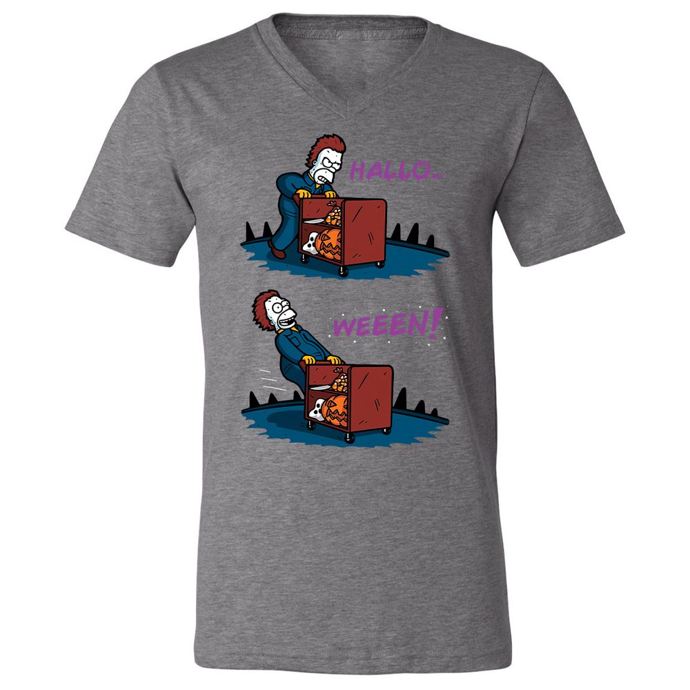 Unisex V-Neck T-Shirt - MMVAQEWT - Deep Heather - 13