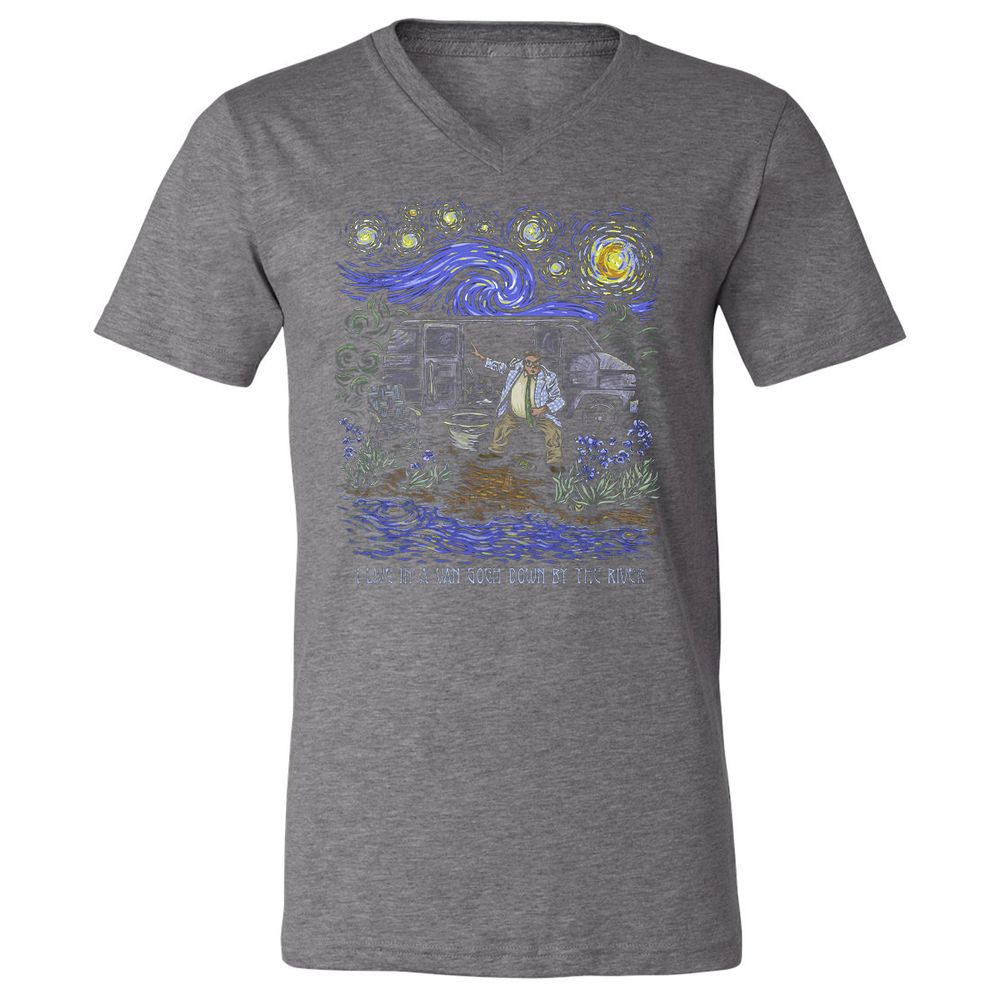 Unisex V-Neck T-Shirt - EXMMWNKE - Deep Heather - 13