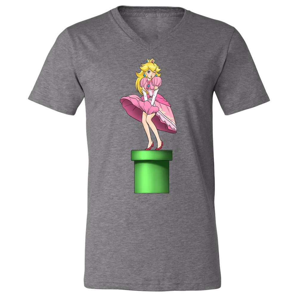 Unisex V-Neck T-Shirt - B6K4W2FP - Deep Heather - 13