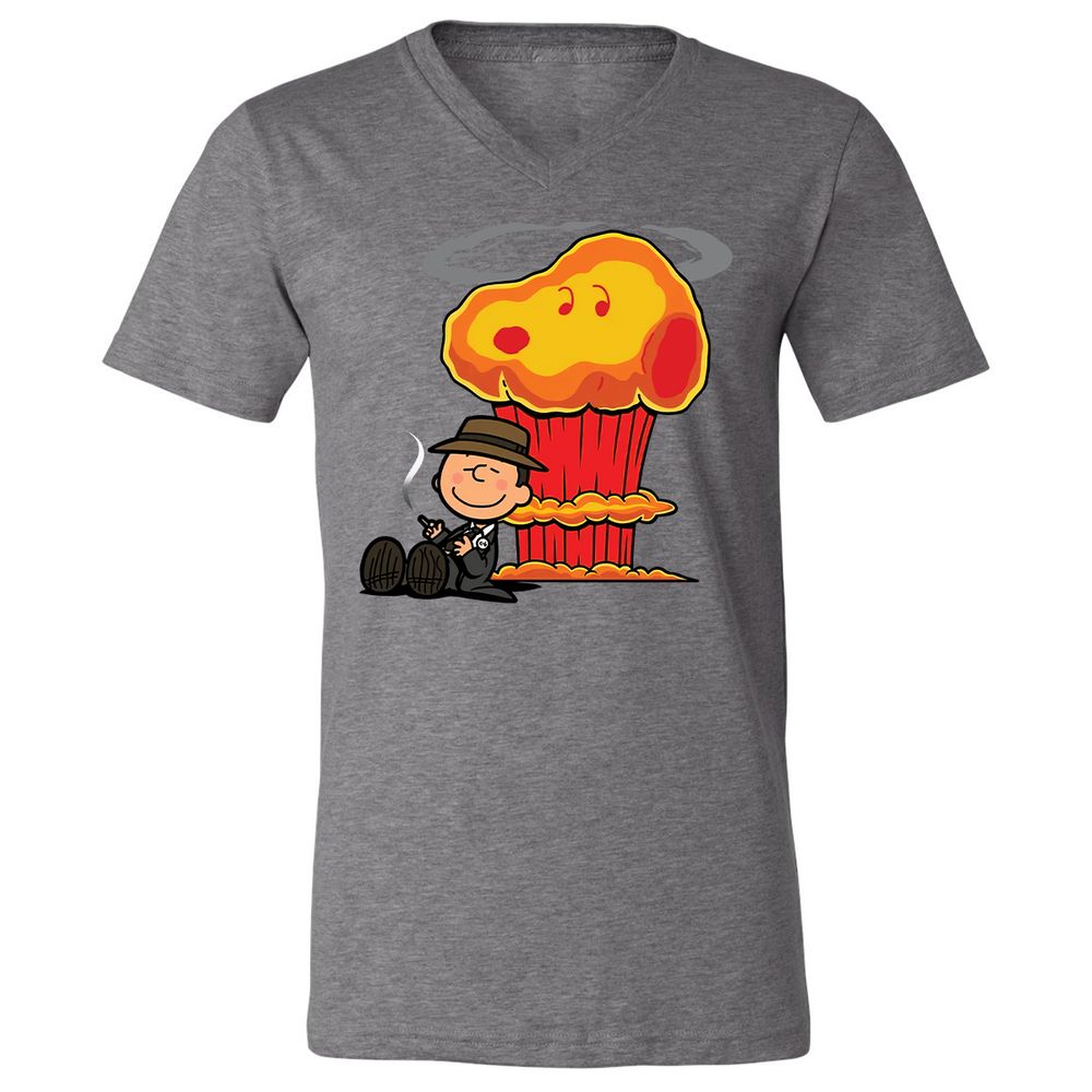 Unisex V-Neck T-Shirt - BQUSWZV5 - Deep Heather - 13