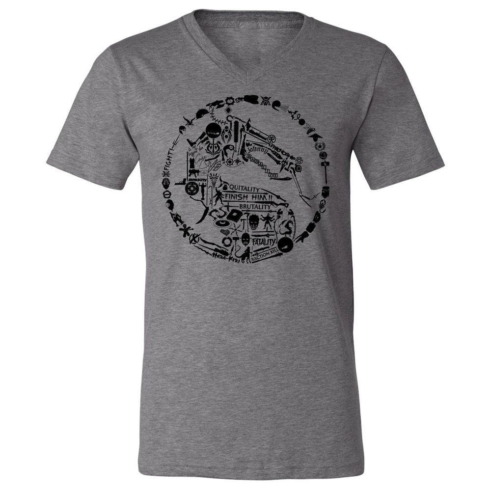 Unisex V-Neck T-Shirt - TKJLQC5X - Deep Heather - 13