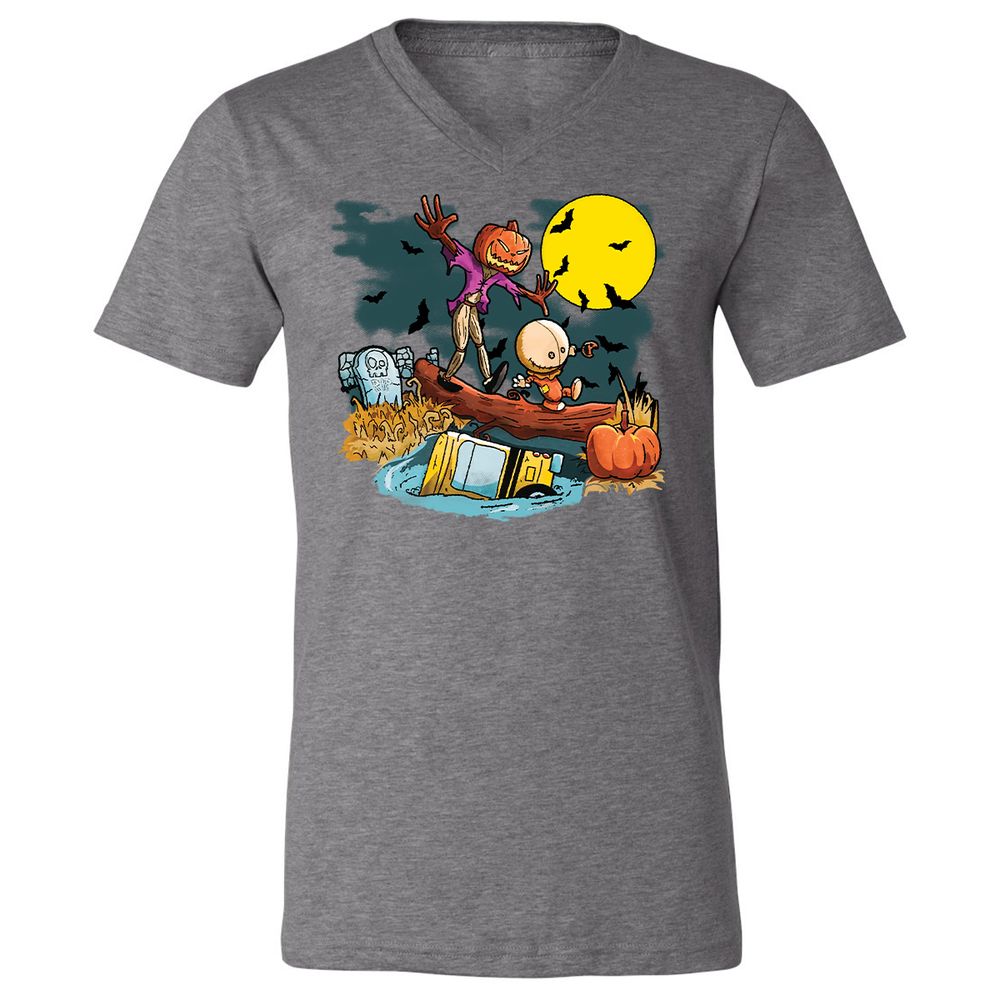 Unisex V-Neck T-Shirt - XW4QV8XY - Deep Heather - 13