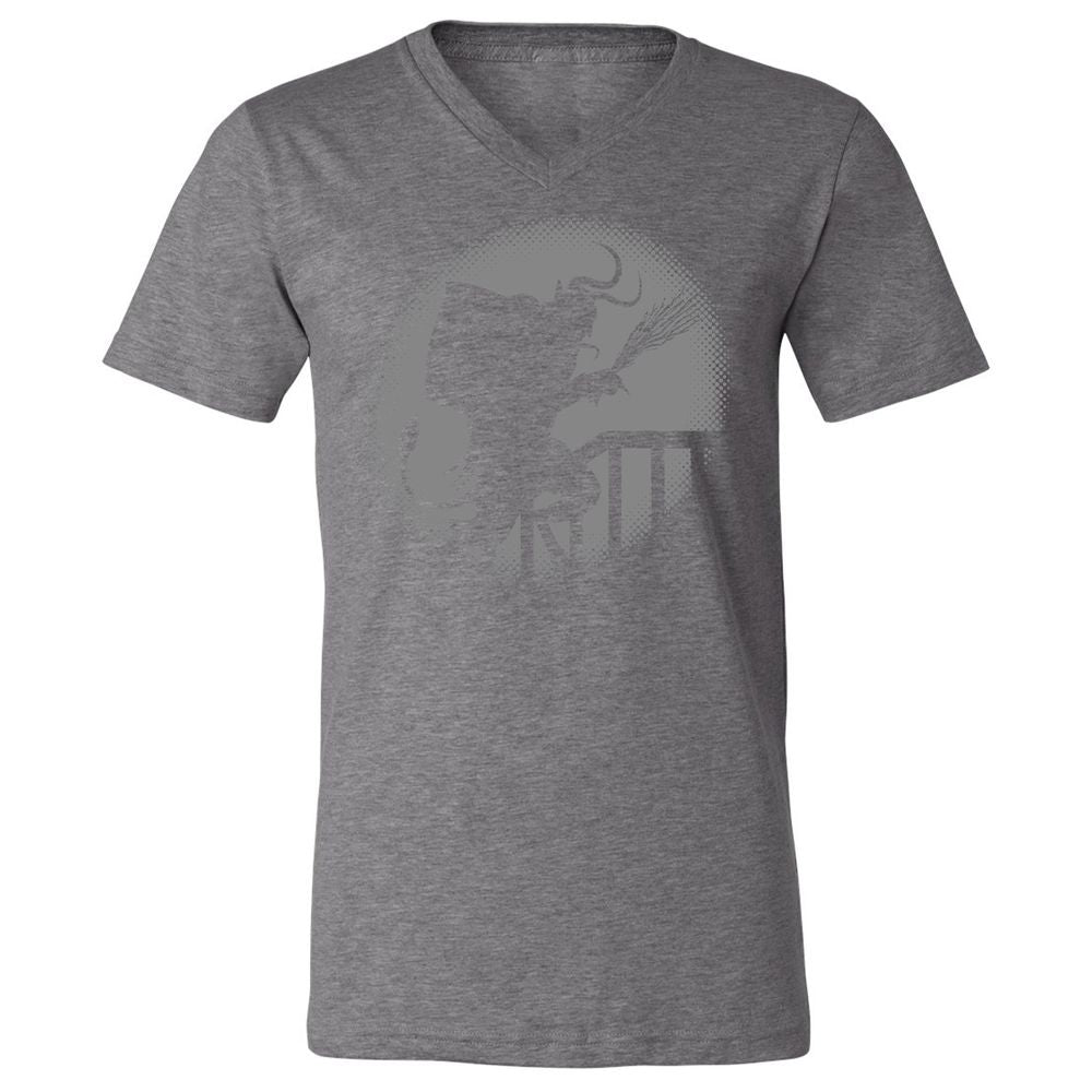 Unisex V-Neck T-Shirt - 4YNB32GQ - Deep Heather - 13