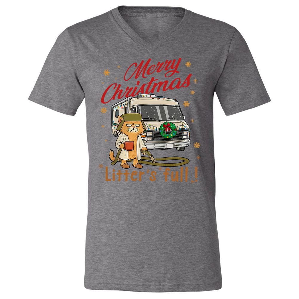 Unisex V-Neck T-Shirt - Z4LXAFQY - Deep Heather - 13