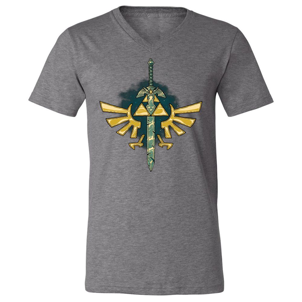 Unisex V-Neck T-Shirt - JHB2CGC4 - Deep Heather - 13