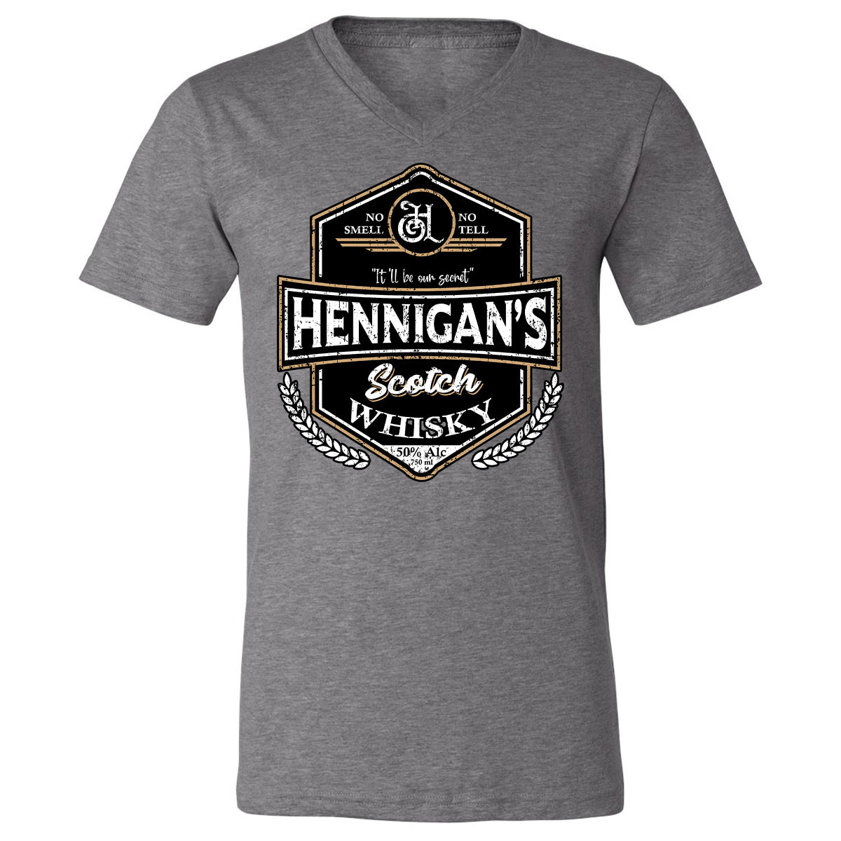 Unisex V-Neck T-Shirt - ZDZFCUSB - Deep Heather - 13