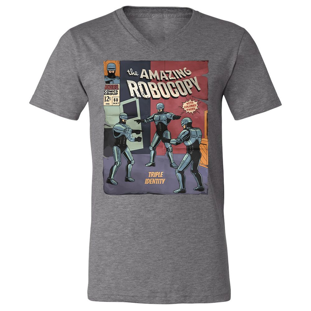 Unisex V-Neck T-Shirt - RUGQH3AP - Deep Heather - 13