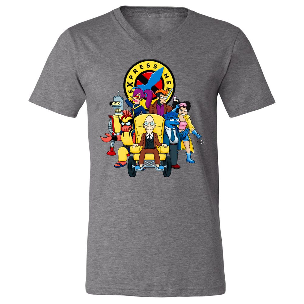 Unisex V-Neck T-Shirt - 8BP8PQS4 - Deep Heather - 13