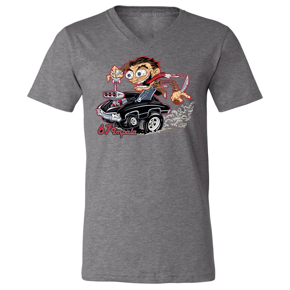 Unisex V-Neck T-Shirt - RKXFV9TJ - Deep Heather - 13