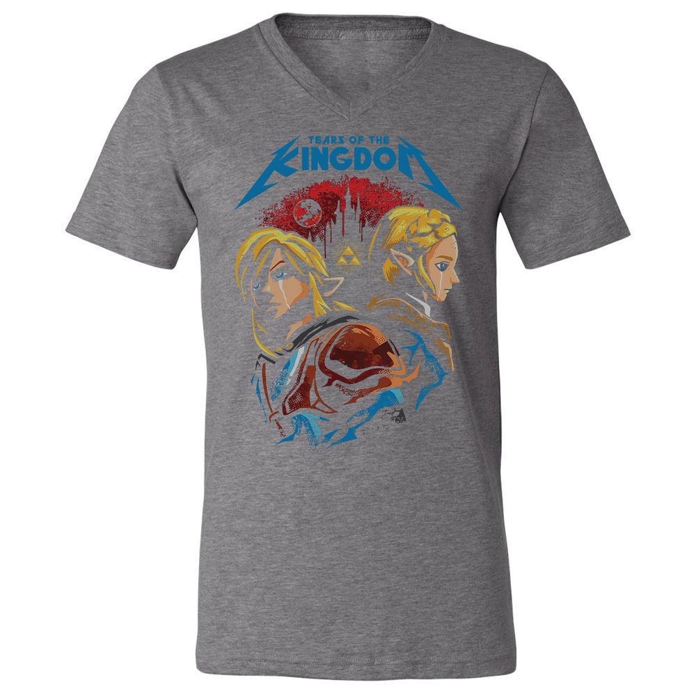 Unisex V-Neck T-Shirt - 9XS8C3AP - Deep Heather - 13