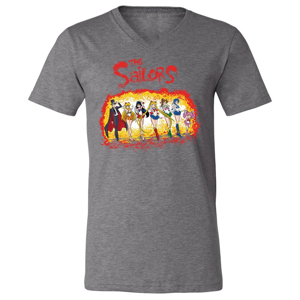 Unisex V-Neck T-Shirt - TJEQEL99 - Deep Heather - 13