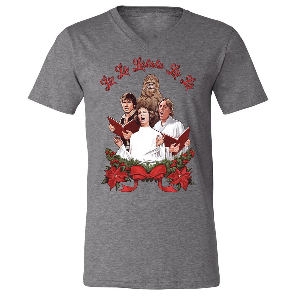 Unisex V-Neck T-Shirt - XASZMXJH - Deep Heather - 13