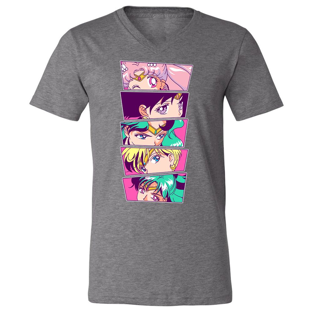 Unisex V-Neck T-Shirt - KVFL6QH8 - Deep Heather - 13