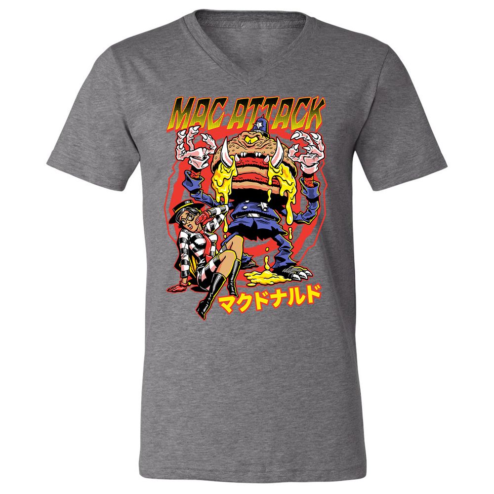 Unisex V-Neck T-Shirt - 22J7U54W - Deep Heather - 13