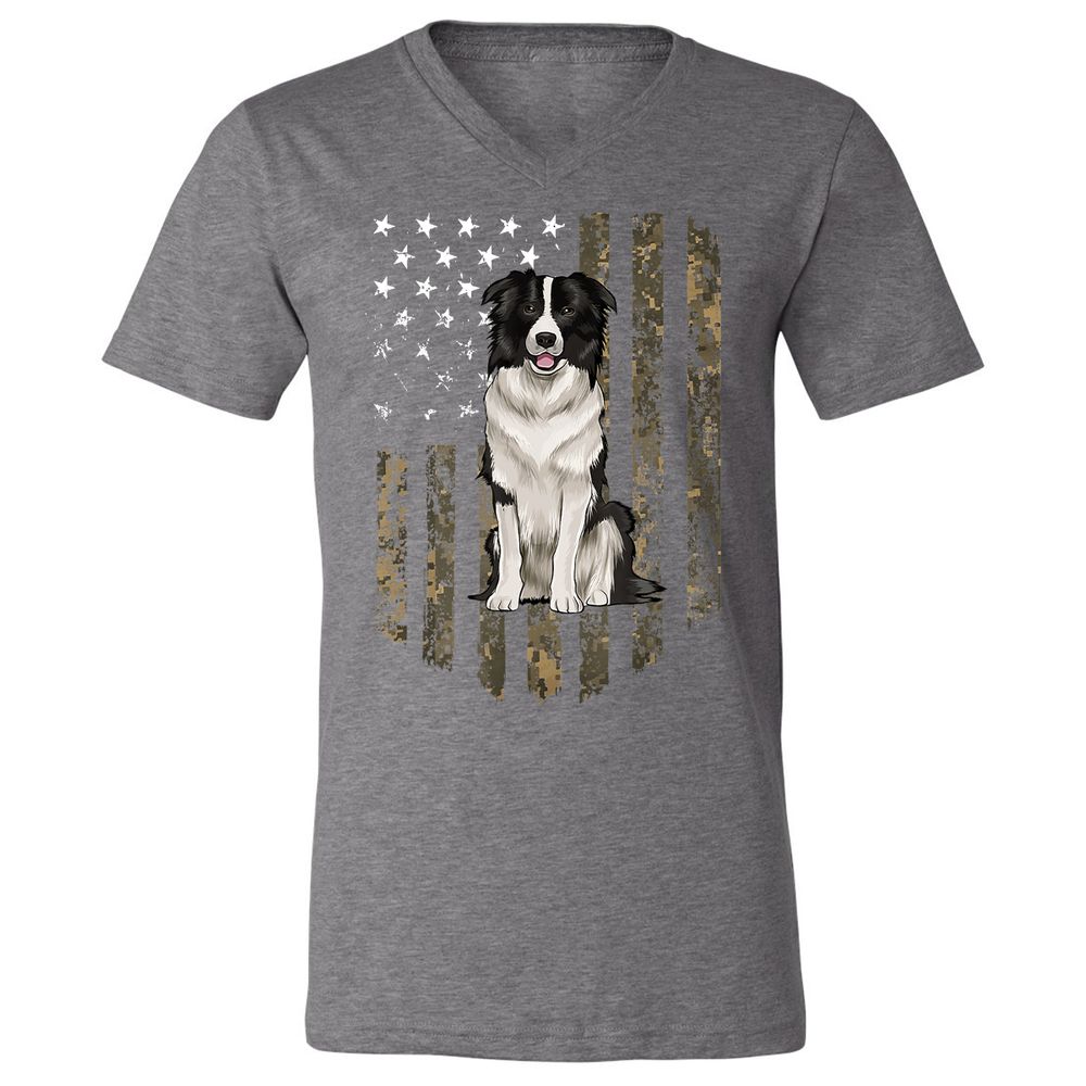 Unisex V-Neck T-Shirt - CMHFVAAW - Deep Heather - 13