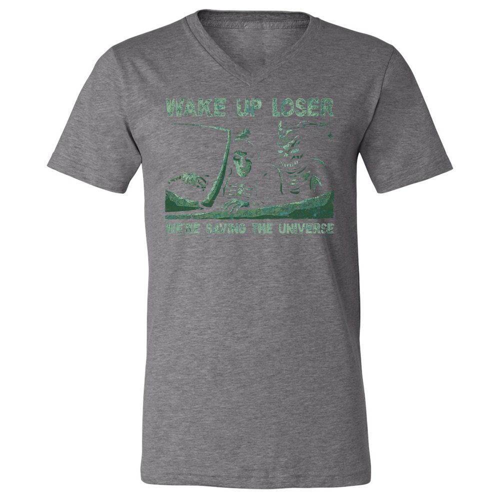 Unisex V-Neck T-Shirt - BUMP5UDE - Deep Heather - 13