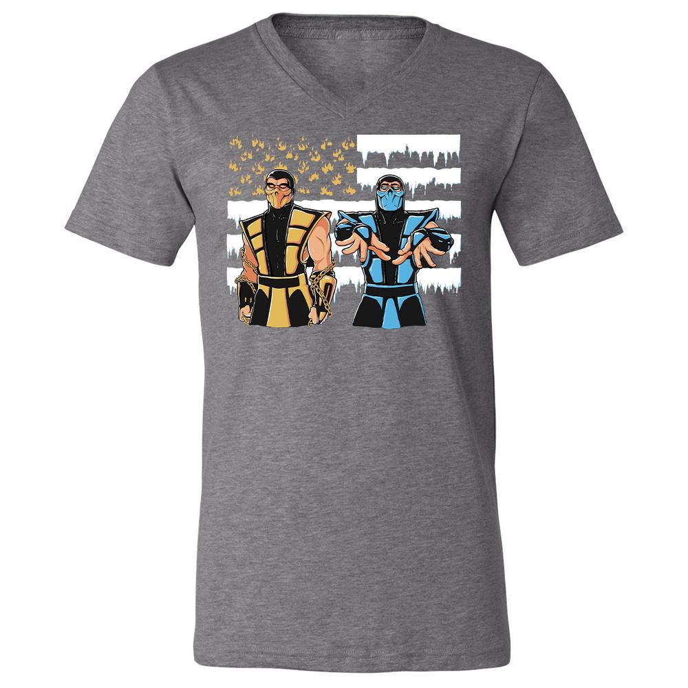 Unisex V-Neck T-Shirt - 7Y214UWY - Deep Heather - 13