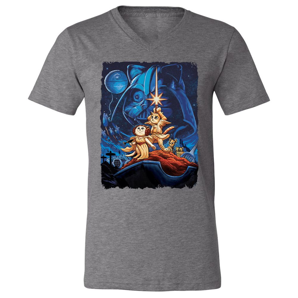 Unisex V-Neck T-Shirt - B71DVW8Z - Deep Heather - 13