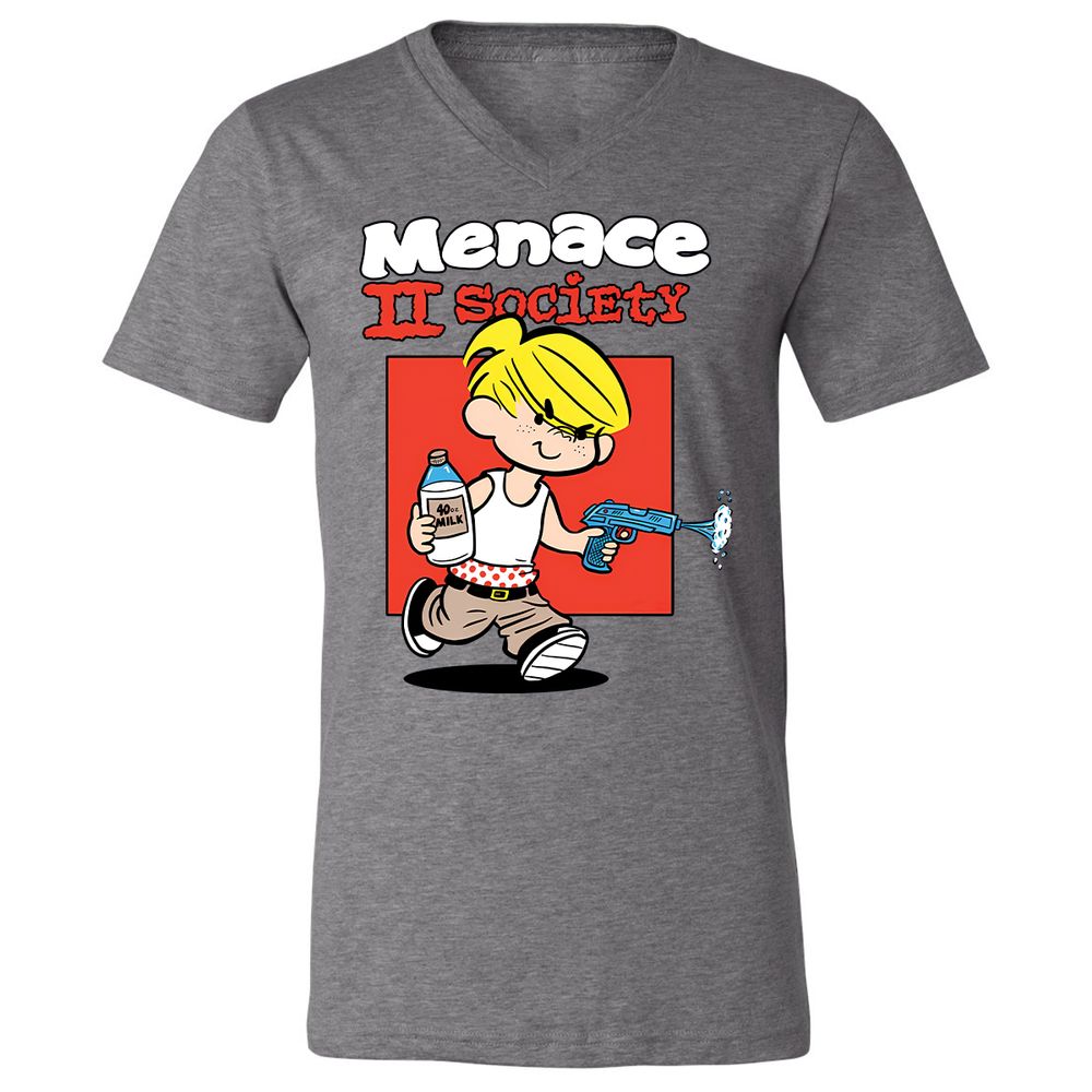 Unisex V-Neck T-Shirt - 5RGNQAMY - Deep Heather - 13