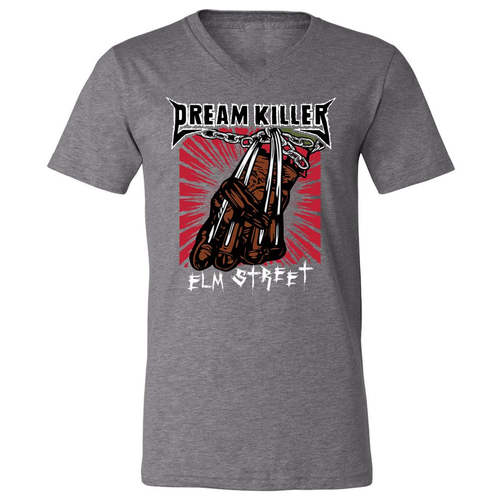 Unisex V-Neck T-Shirt - QSZ7NX4T - Deep Heather - 13