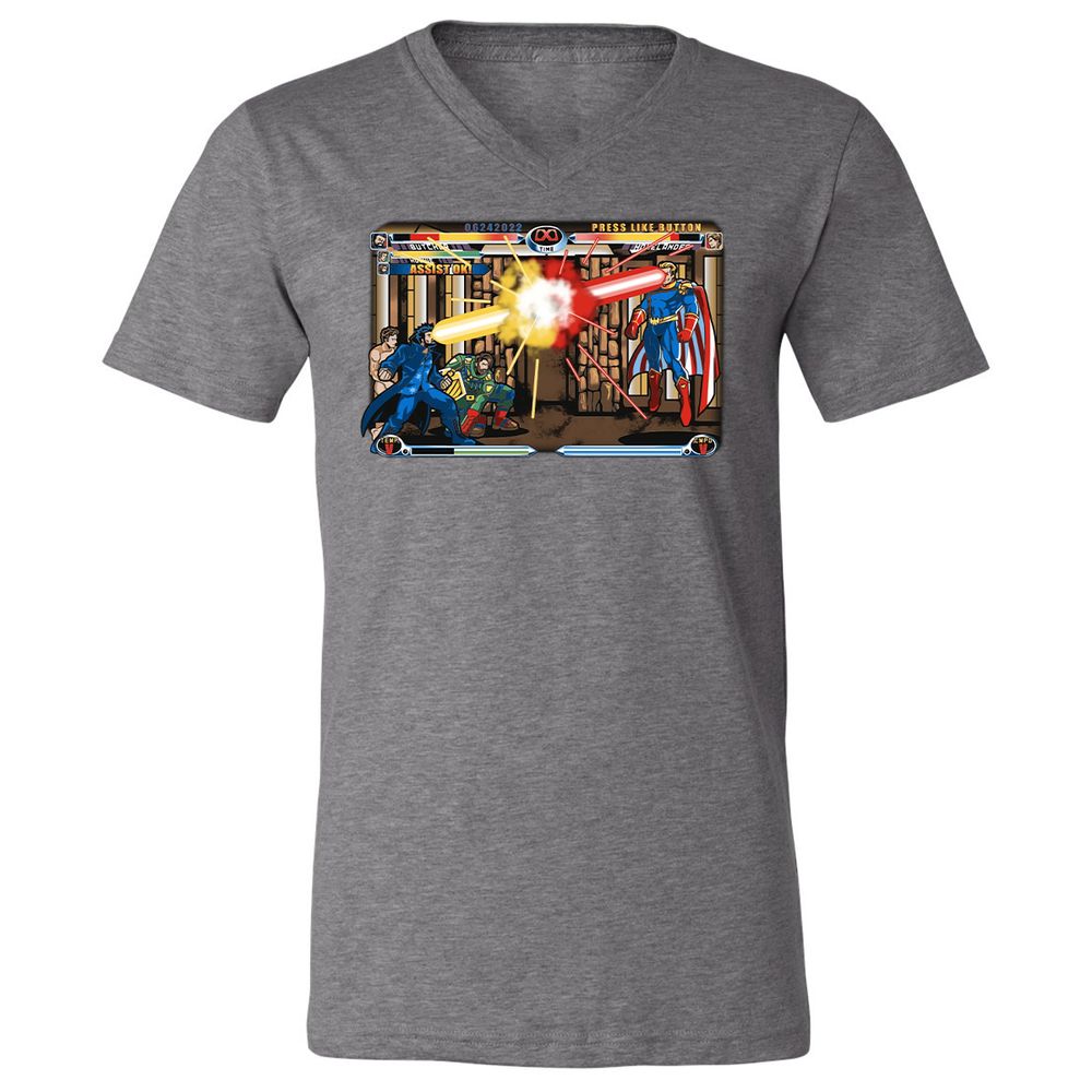 Unisex V-Neck T-Shirt - HQW6FF1K - Deep Heather - 13