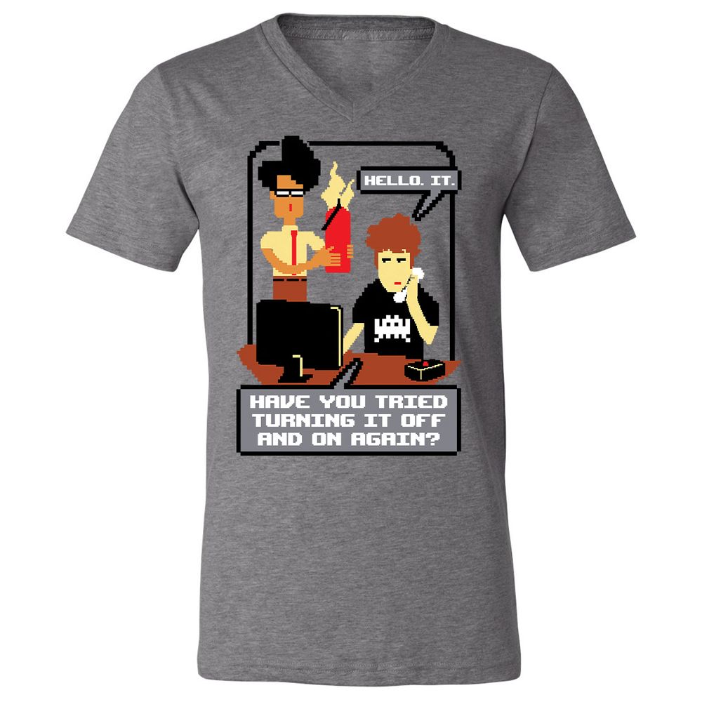 Unisex V-Neck T-Shirt - HNEUZ7PF - Deep Heather - 13