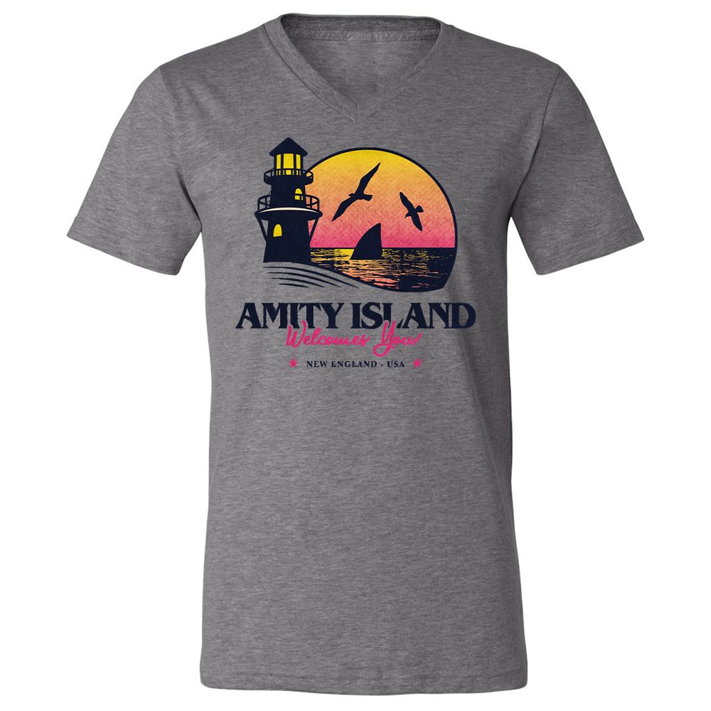 Unisex V-Neck T-Shirt - A5KM9H3R - Deep Heather - 13
