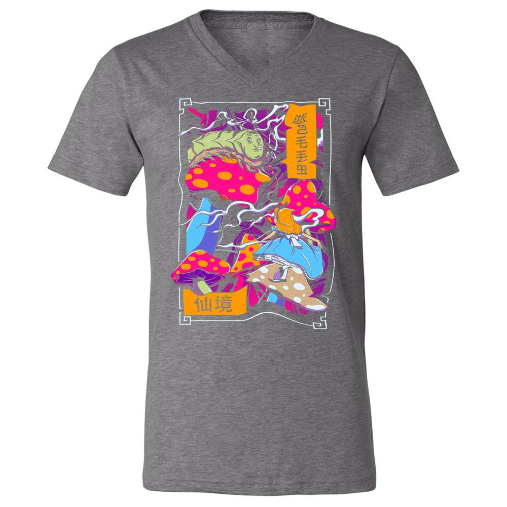 Unisex V-Neck T-Shirt - 3CE1Q7VT - Deep Heather - 13