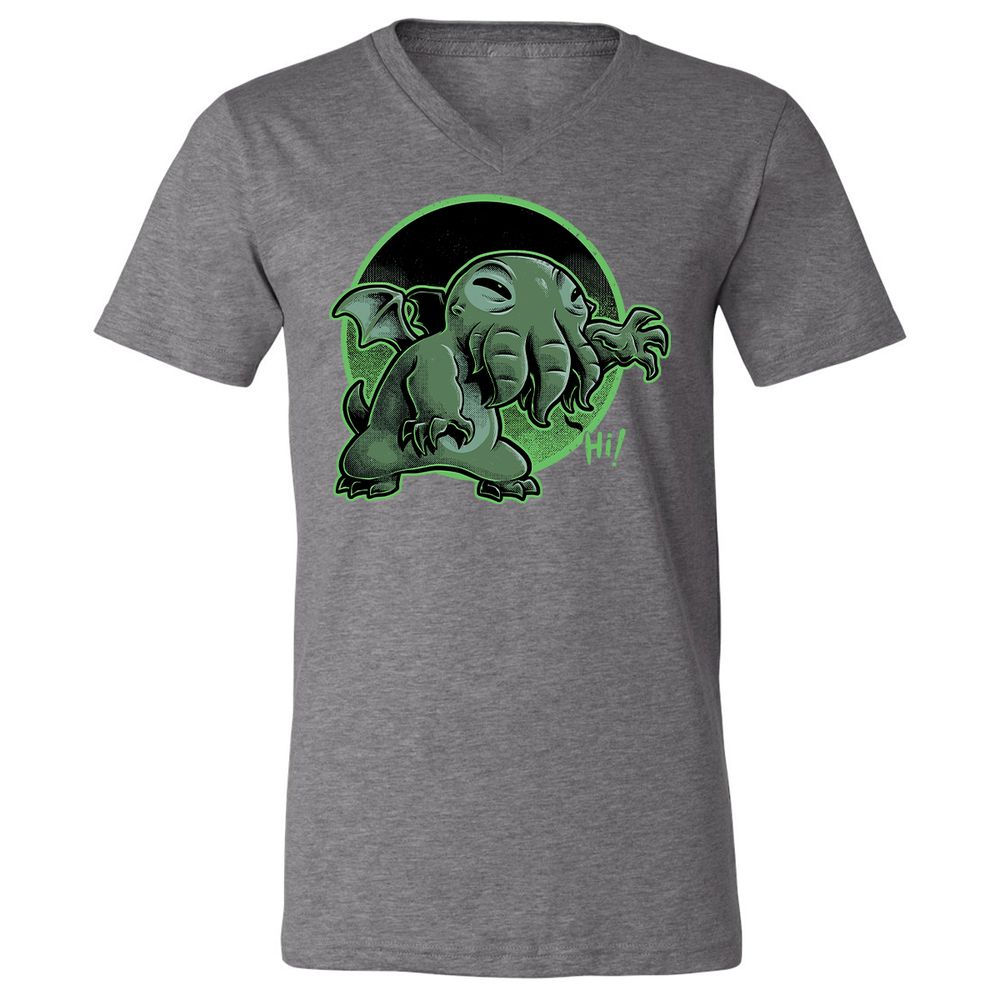 Unisex V-Neck T-Shirt - H9DCGJQM - Deep Heather - 13