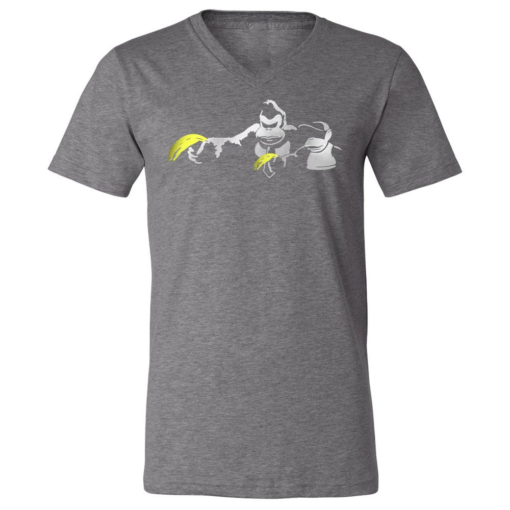 Unisex V-Neck T-Shirt - 34S5D4XQ - Deep Heather - 13