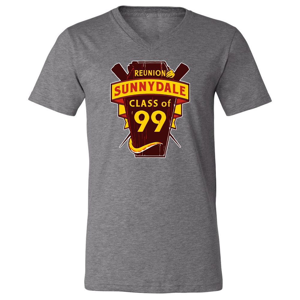 Unisex V-Neck T-Shirt - CFZ3Y9B4 - Deep Heather - 13