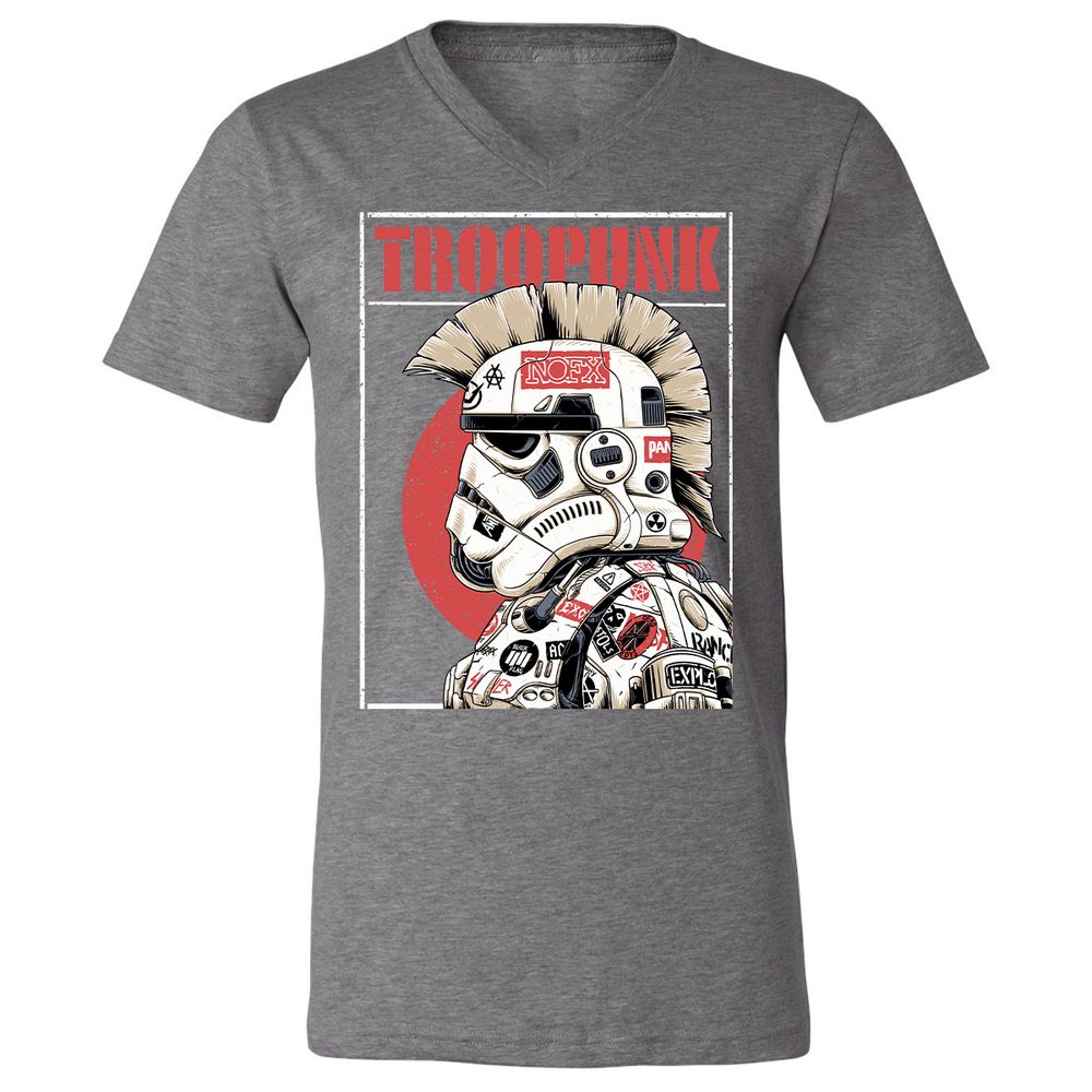 Unisex V-Neck T-Shirt - LF3XM8ZE - Deep Heather - 13