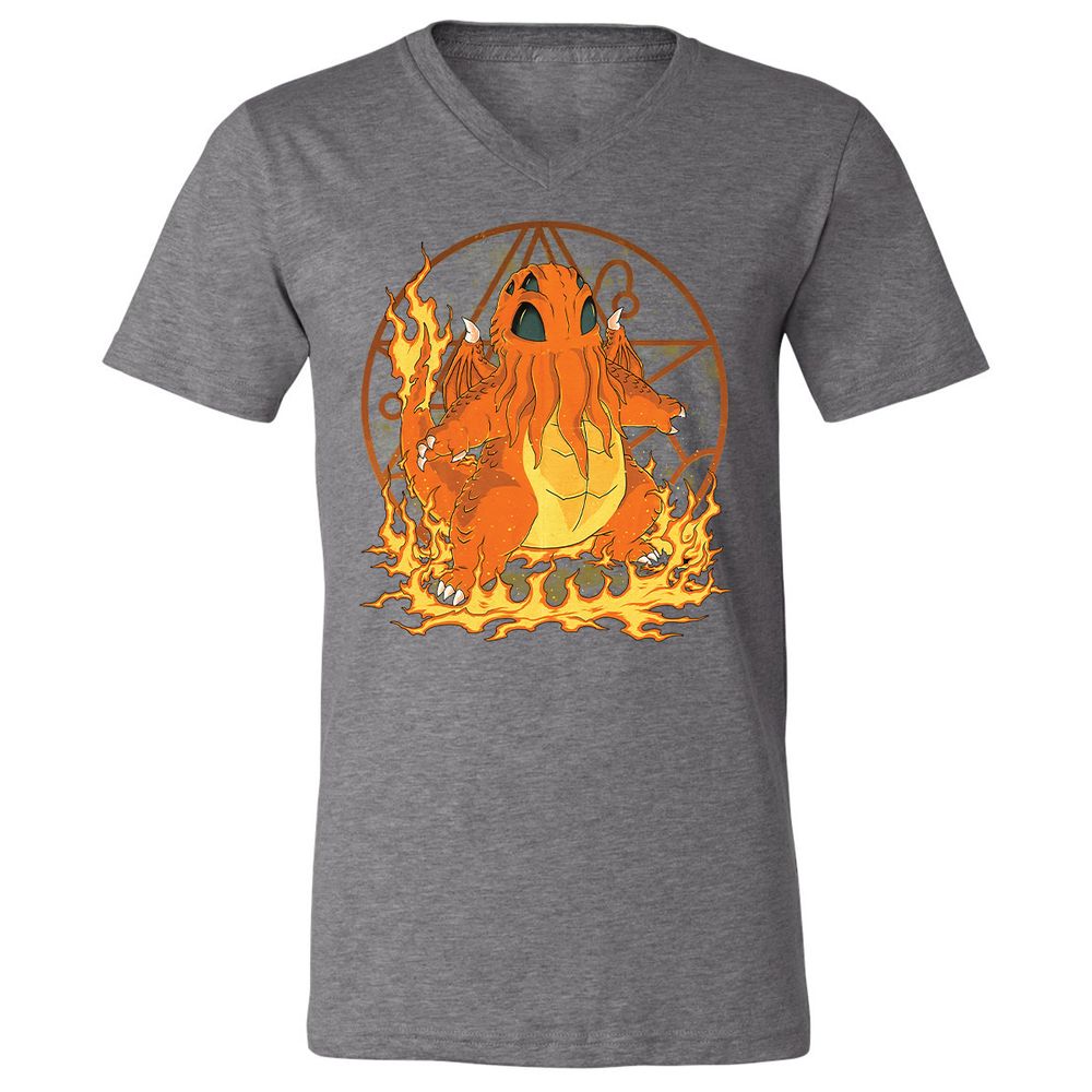 Unisex V-Neck T-Shirt - E8QMTQVZ - Deep Heather - 13