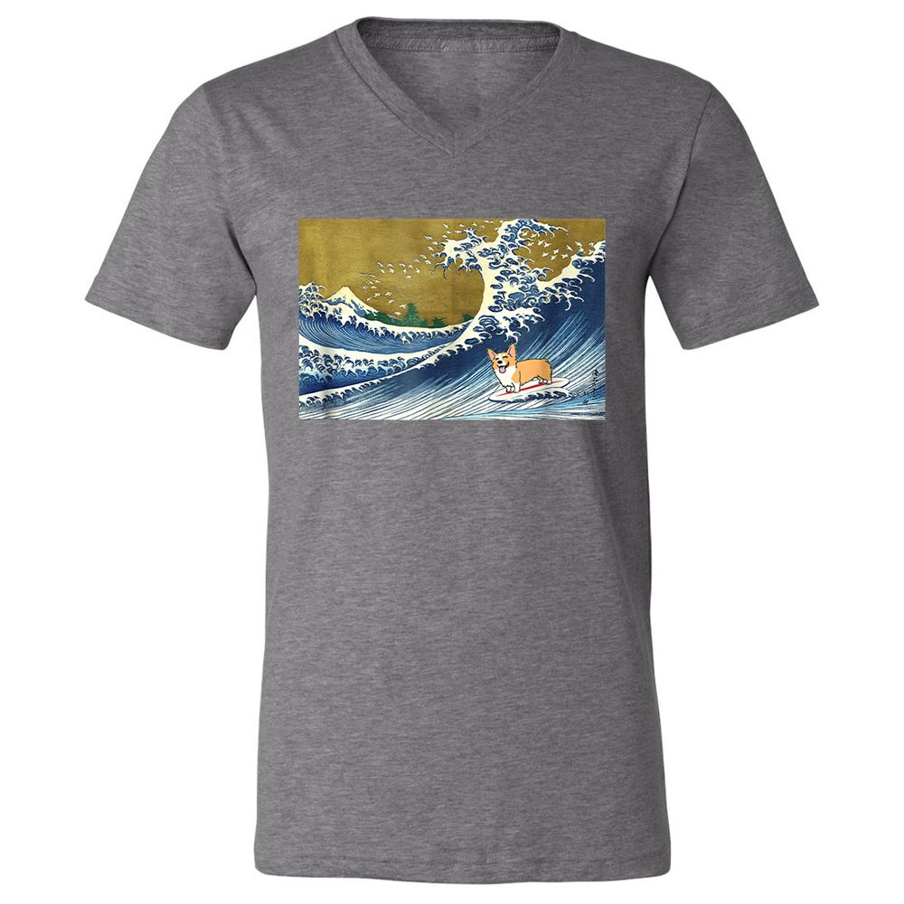 Unisex V-Neck T-Shirt - 6ENFTGNP - Deep Heather - 13