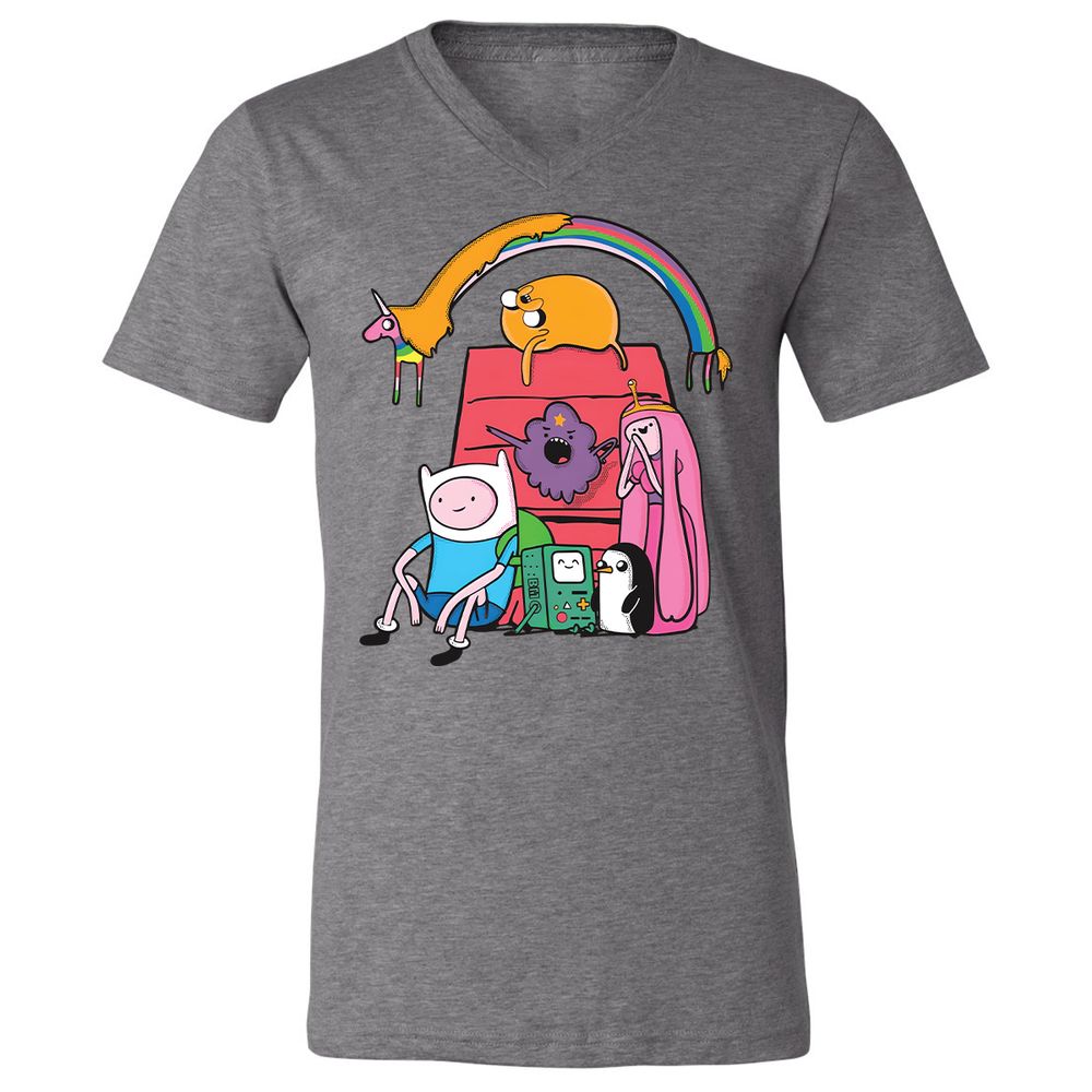 Unisex V-Neck T-Shirt - 4LPXVRDQ - Deep Heather - 13