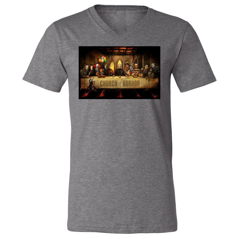 Unisex V-Neck T-Shirt - C2L6UWV1 - Deep Heather - 13