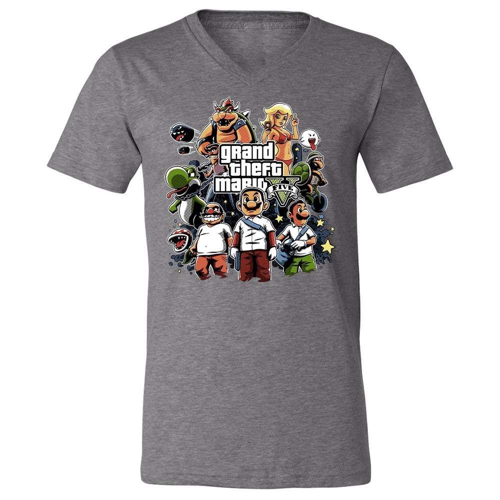 Unisex V-Neck T-Shirt - F39AGP7U - Deep Heather - 13