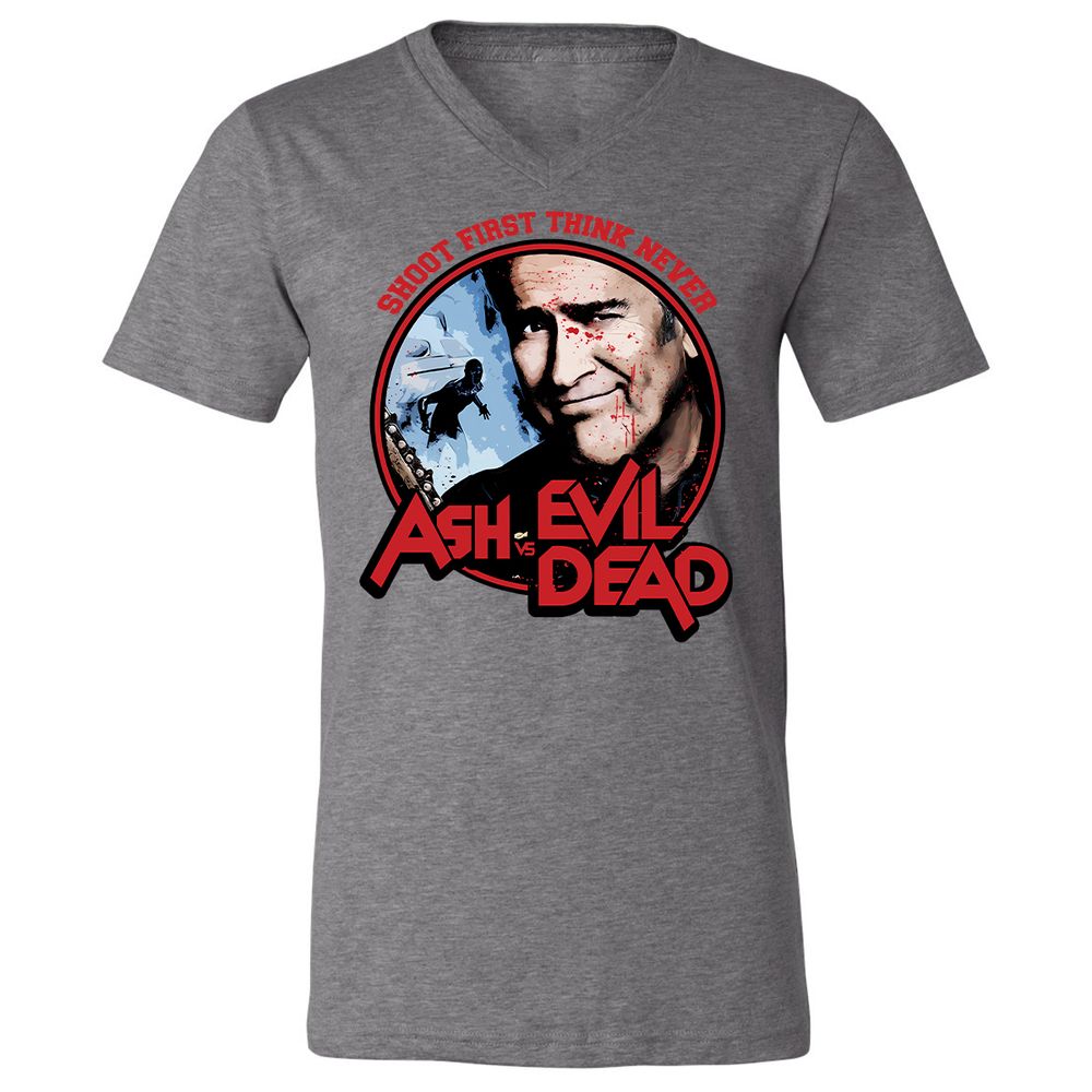 Unisex V-Neck T-Shirt - ZCU2KDWK - Deep Heather - 13